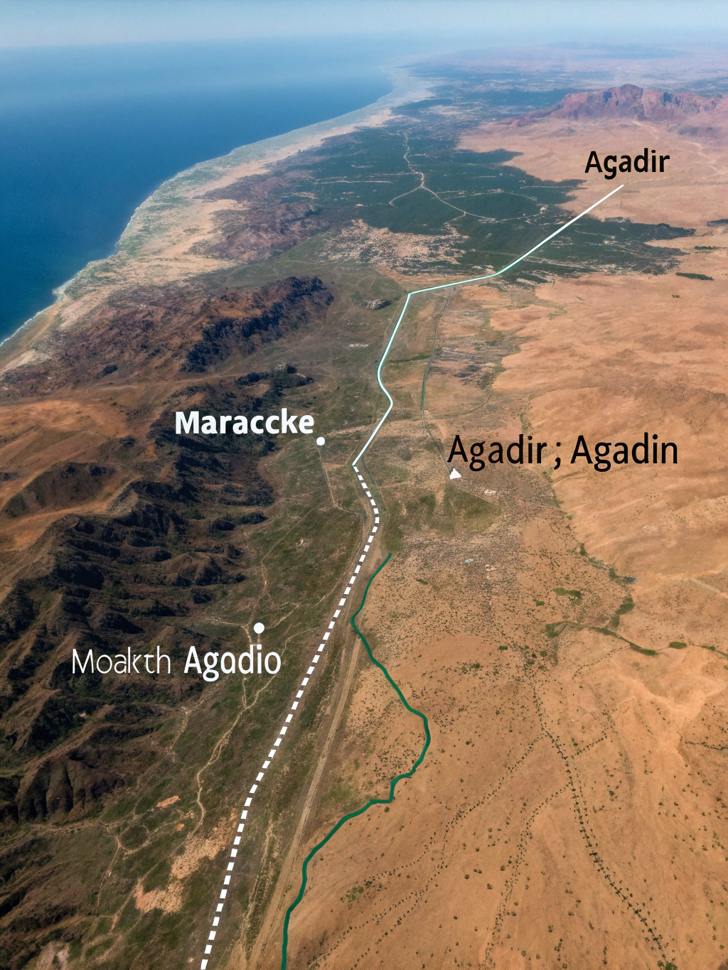 distance entre marrakech et agadir